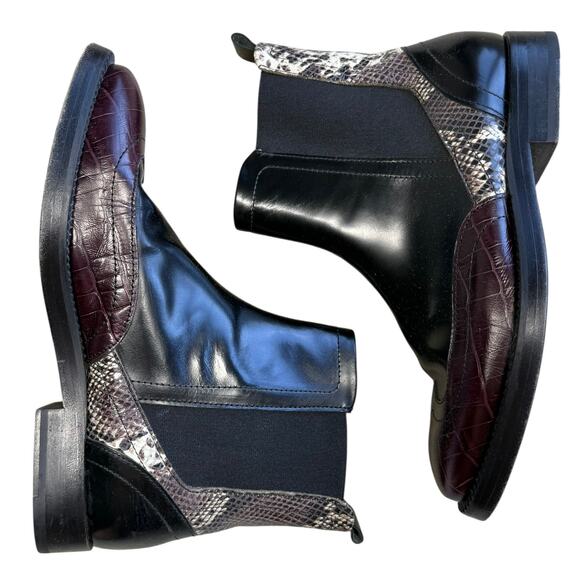 By Malene Birger Burgundy Snakeskin Wingtip Chelsea Boots EU 36 - Picture 4 of 15